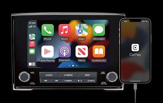 Stay connected with a standard 8" touch-screen display 2023 Nissan Titan | Mathews Nissan in Paris TX